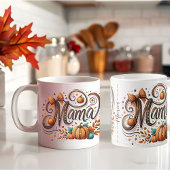 ママパンプキン秋感謝祭の名前 コーヒーマグカップ