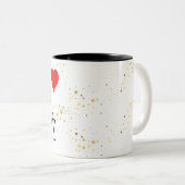 ママパーソナライズされたと私の愛写真 ツートーンマグカップ (正面右)