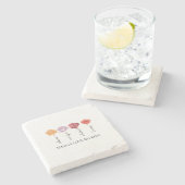 ママパーソナライズされたの愛開花 ストーンコースター (横)