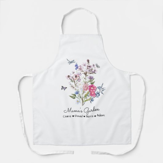 ママパーソナライズされたズガーデン エプロン (正面)
