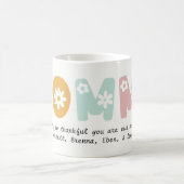 ママパーソナライズされたフローラパステルカラー母 コーヒーマグカップ (中央)