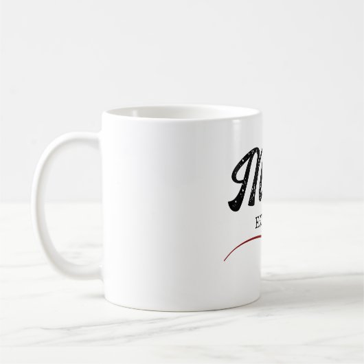 ママパーソナライズされた年カスタム文字ハートヴィンテージ コーヒーマグカップ (左)