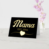 ママパーソナライズされた年カスタム文字ハートヴィンテージ 箔グリーティングカード (蘭)