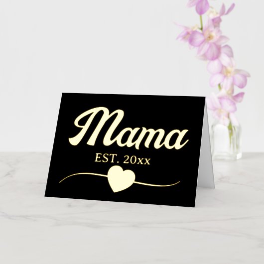 ママパーソナライズされた年カスタム文字ハートヴィンテージ 箔グリーティングカード (蘭)