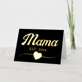 ママパーソナライズされた年カスタム文字ハートヴィンテージ 箔グリーティングカード (正面)