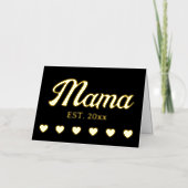 ママパーソナライズされた年カスタム文字ハート 箔グリーティングカード (正面)