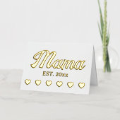 ママパーソナライズされた年カスタム文字ハート 箔グリーティングカード (正面)