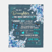 ママパーソナライズされた·バタフライの娘に フリースブランケット (正面)