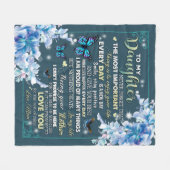 ママパーソナライズされた·バタフライの娘に フリースブランケット (正面(横))