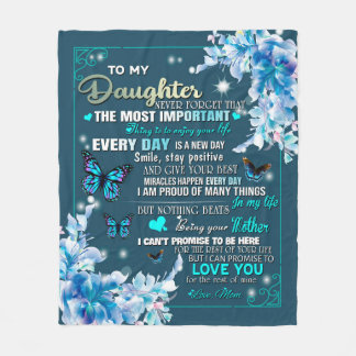 ママパーソナライズされた・バタフライの娘に フリースブランケット