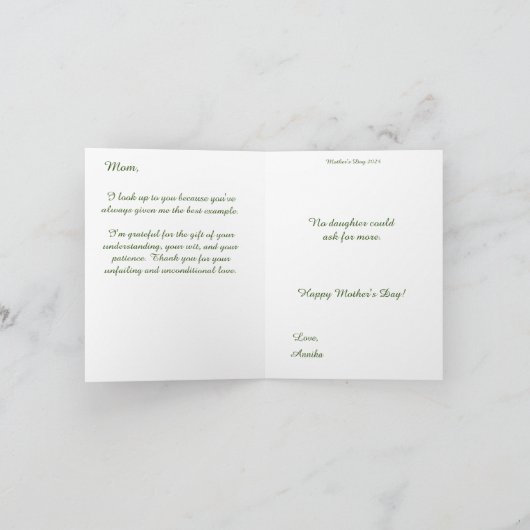 ママビクトリアン用ブラックアンティーク人形カード カード (内部)