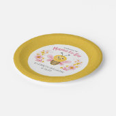 ママビーイエローピンクベビーシャワー ペーパープレート (アングル)