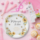 ママビーイエローフラワーズ（昆虫）マルハナバチベビーシャワー ペーパープレート (パーティー)