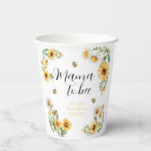 ママビーイエローフラワーズ（昆虫）マルハナバチベビーシャワー 紙コップ (裏面)