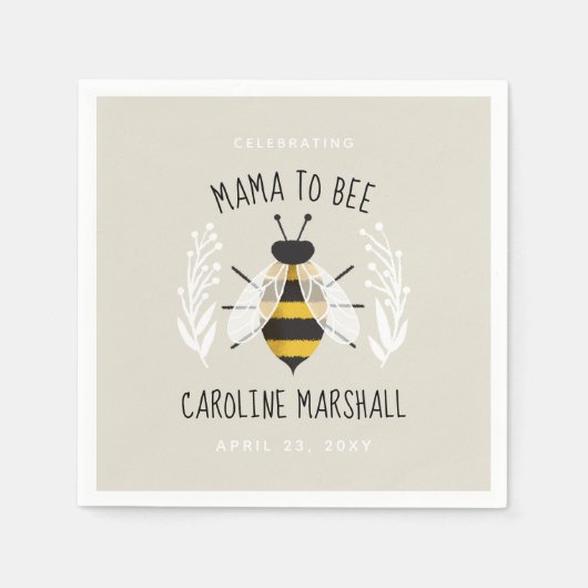 ママビーベイビーシャワーデコールカクテルナプキン スタンダードカクテルナプキン (正面)