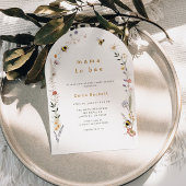 ママビーワイルドフラワーアーチベイビーシャワー招待状 招待状