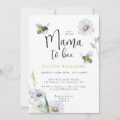 ママビーワイルドフラワーデイジーベビーシャワー 招待状 (正面)