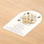 ママビーワイルドフラワーフローラカップル赤ちゃんシャワー アクリル招待状 (レイダウン)