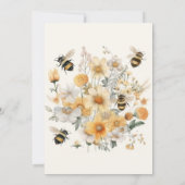 ママビーワイルドフラワーフローラカップル赤ちゃんシャワー 招待状 (裏面)