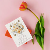 ママビーワイルドフラワーフローラカップル赤ちゃんシャワー 招待状