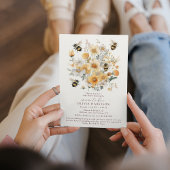 ママビーワイルドフラワーフローラカップル赤ちゃんシャワー 招待状