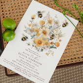 ママビーワイルドフラワーフローラカップル赤ちゃんシャワー 招待状