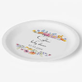 ママビーワイルドフラワーベビーシャワー ペーパープレート (アングル)