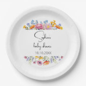 ママビーワイルドフラワーベビーシャワー ペーパープレート (正面)