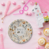 ママビーヴィンテージブルーフローラ赤ちゃんシャワー ペーパープレート (パーティー)