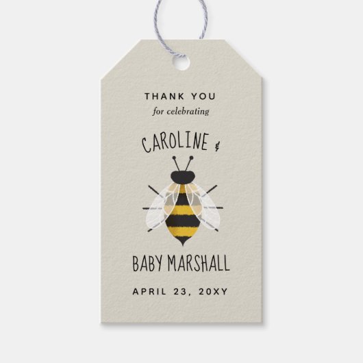 ママビー素朴ベイビーシャワーお願いギフトラベル ギフトタグ (正面)