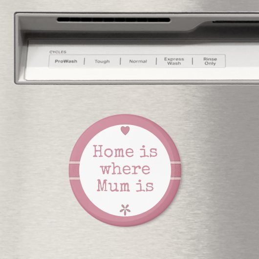 ママピンク、花と家庭の引用文 マグネット (インサイチュ (食洗機))