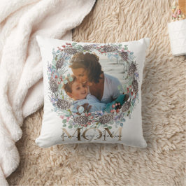 ママフェイク金ゴールドタイポグラフィ植物性クリスマス クッション