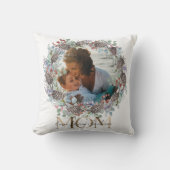 ママフェイク金ゴールドタイポグラフィ植物性クリスマス クッション (正面)