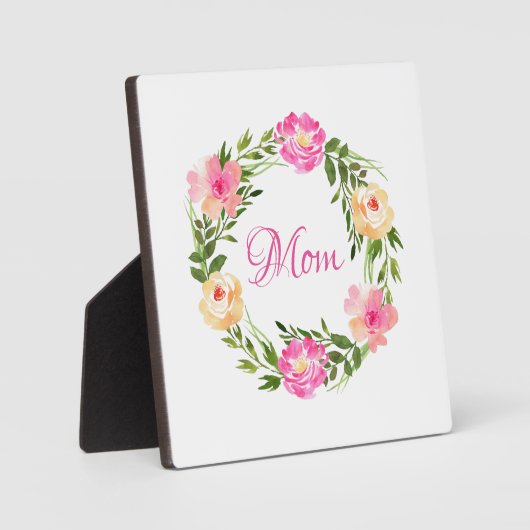 ママフェミニンフローラマパーソナライズされたムウォーター色 フォトプラーク (正面)