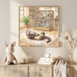 ママフェレットとキットの保育園 ポスター