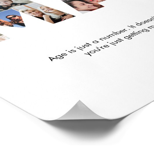 ママフォトコラージュ切り出しママ誕生日 ポスター (角)