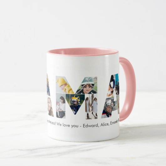 ママフォトコラージュ母の日ママ誕生日 マグカップ (正面右)