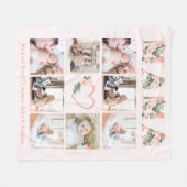 ママフォトフローラコラージュカスタム フリースブランケット (正面(横))