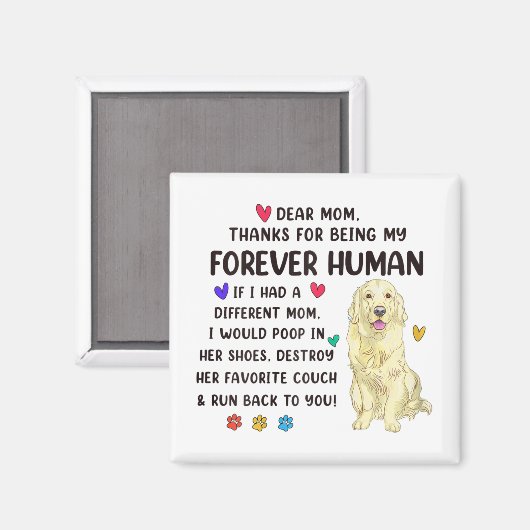 ママフォーエバーヒトクリームゴールデンレトリバーマザーズD マグネット (正面/裏面)