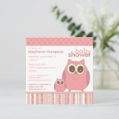 ママフクロウ&ベビーフクロウベビーシャワー 招待状 (スタンド正面)