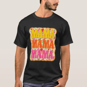 ママフラワースタイルヴィンテージレトロフローラ母ダ Tシャツ