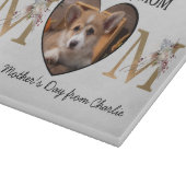 ママフローラカスタムハート写真から犬 カッティングボード (角)