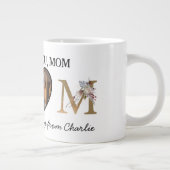 ママフローラカスタムハート写真から犬 ジャンボコーヒーマグカップ (右)