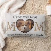 ママフローラカスタムハート写真から犬 ランバークッション (ブランケット)