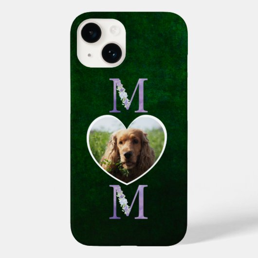 ママフローラハート薄紫の写真から犬の緑 Case-Mate iPhoneケース (裏面)