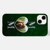 ママフローラハート薄紫の写真から犬の緑 Case-Mate iPhoneケース (裏面 (横))