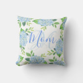 ママフローラブルーアジサイ水の色モダン クッション (正面)