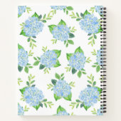 ママフローラブルーアジサイ水の色モダン ノートブック (裏面)