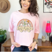 ママフローラレインボーヴィンテージスタイルカラフル春 Tシャツ