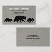 ママブラックベアーキュブシルエット |野生生物 名刺 (正面/裏面)